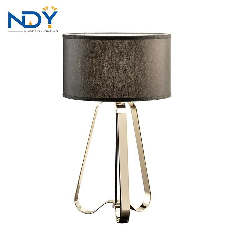 

NDY/OEM Factory Hot Sale Vintage Marble Fabric Material Metal Base Frame E26 E27 Bedside Led Table Lamp