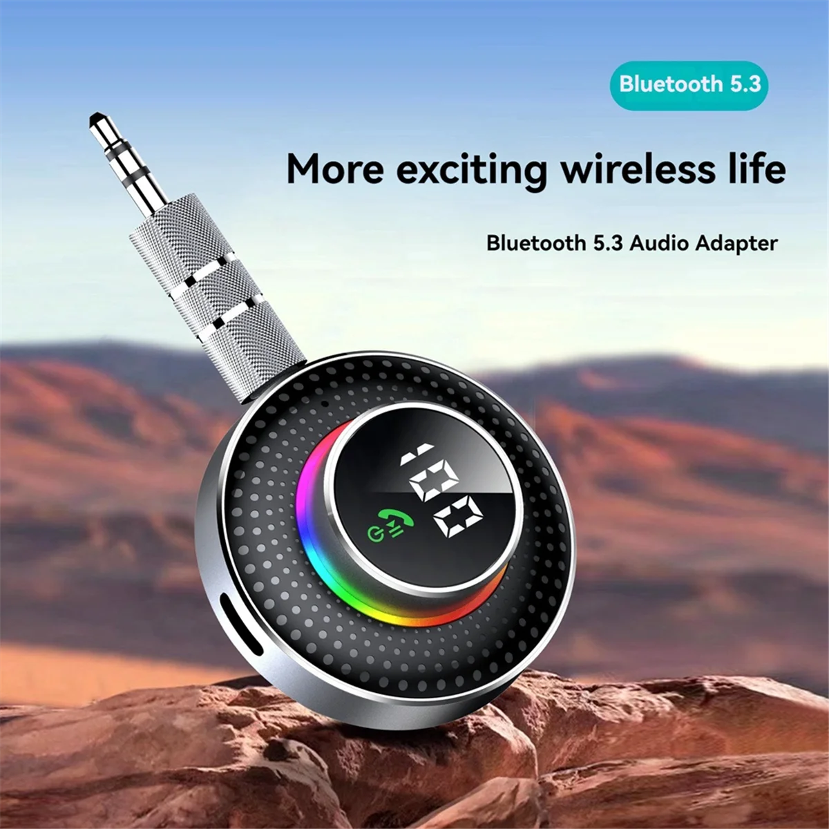 Ricevitore Bluetooth 5.3 per adattatore AUX Bluetooth con cancellazione dell'auto, ricevitore musicale Bluetooth per cuffie Stereo/cablate domestiche