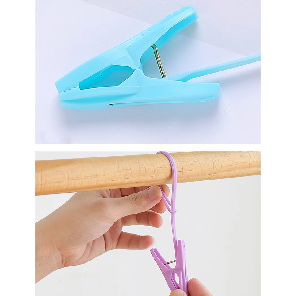 

36pcs Clothes Pin Anti-slip Underwear Socks Bra Clips Windproof Clothing Clip with Rope (Random Color)