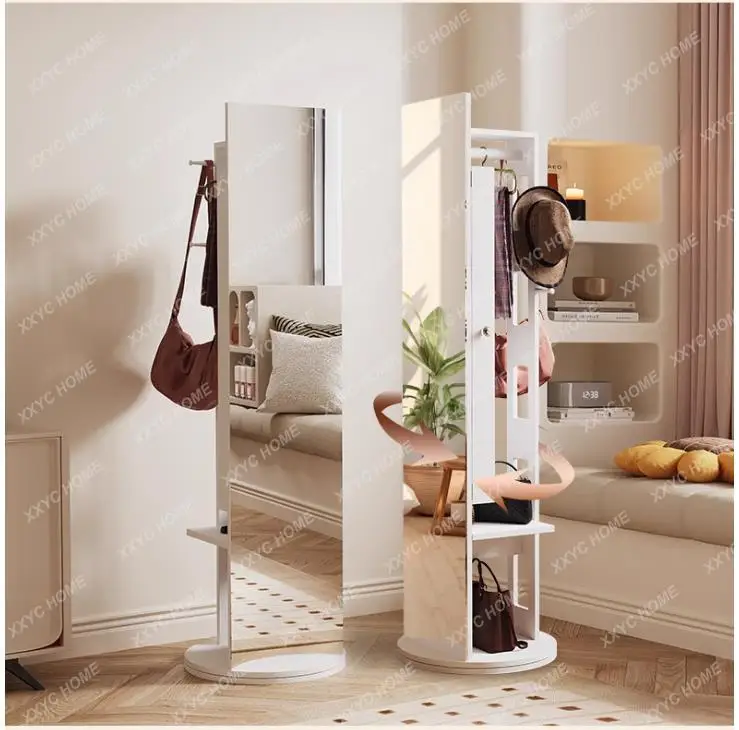 

Simple Full-body Mirror Household Floor-to-ceiling Mirror With Jewelry Storage Cabinet Girls Makeup Mirror Dressing Storage