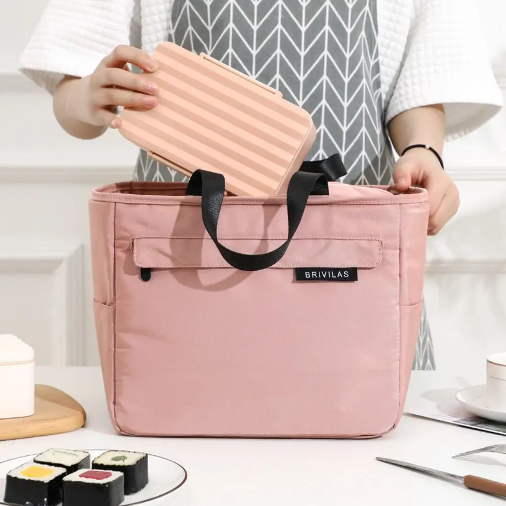 

Food Zipper Storage Bags Large Capacity Insulated Bag Oxford Cloth Thickened Lunch Bag Fashionable Portable Meal Bag Outdoor