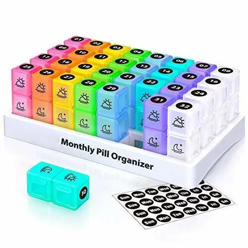 Am Pm Big Eco Friendly Modern 30 Day Extra Weekly Large Box Monthly Pill Organizer