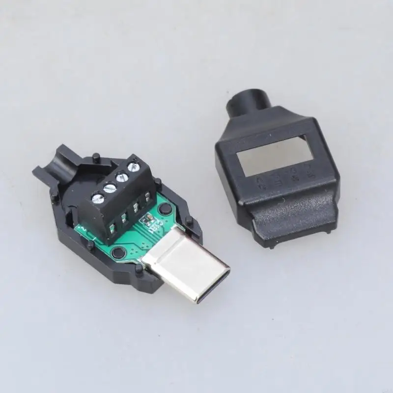 Type C Male to 5Pin/4pin Crimp Terminal Adapter Male Connector Black Housing Cover for DIY Cable Repair and Assembly 