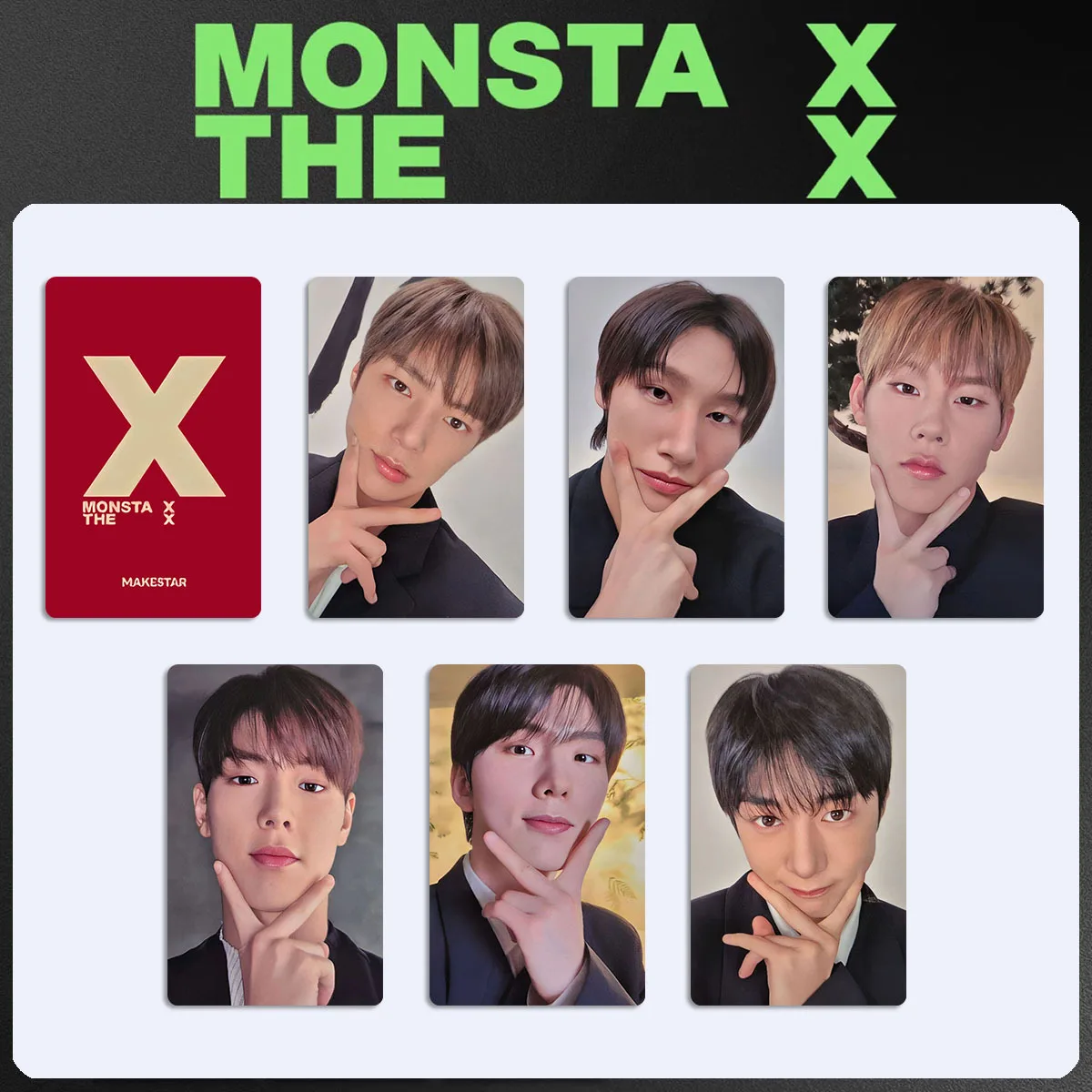 6 قطعة/المجموعة/مجموعة من بطاقات الصور Kpop MONSTAX MONSTA X MAKESTAR Store Lucky Draw بطاقات SHOWNU Minhyuk HYUNGWON مجموعة المعجبين