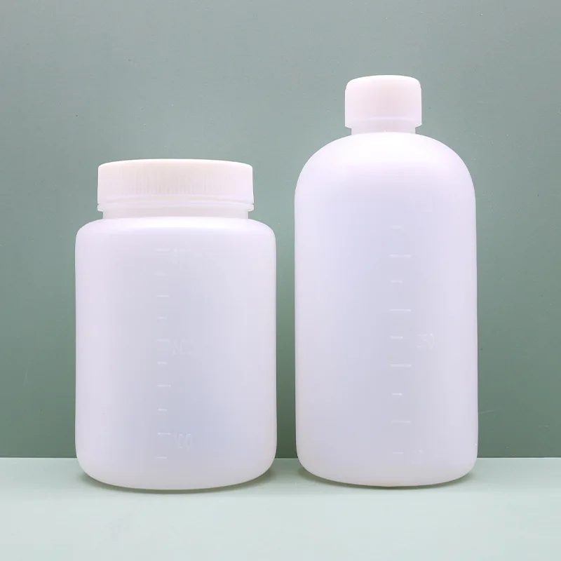 Plastic reagent bottle 60/250/500/1000ml large mouth small mouth graduated bottle sampling PE reagent bottle
