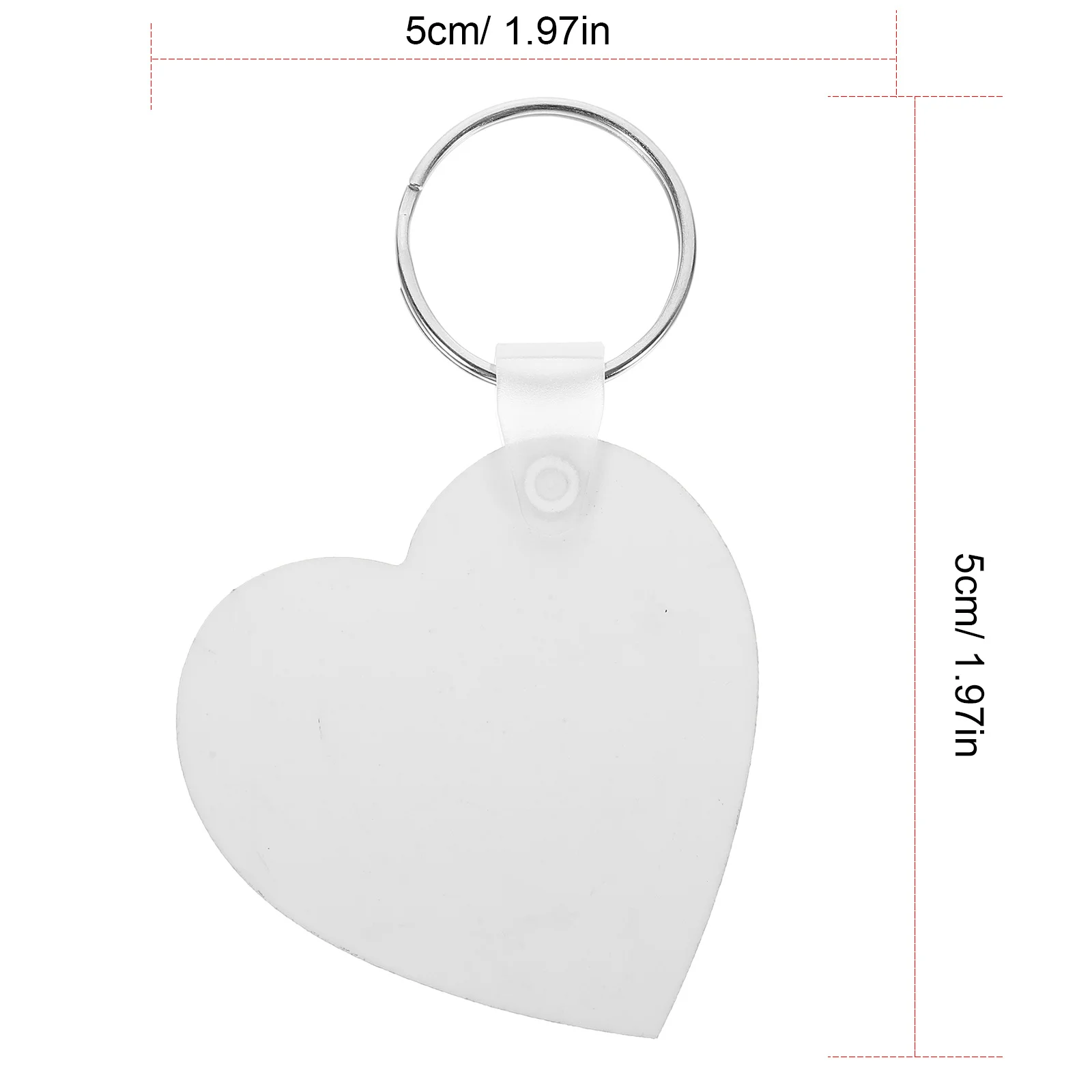 10 قطعة سلسلة المفاتيح على شكل قلب الفراغات التسامي Craft بها بنفسك الحرفية حلقة رئيسية قلادة الزخرفية نقل الحرارة لحقيبة العلامات حلية