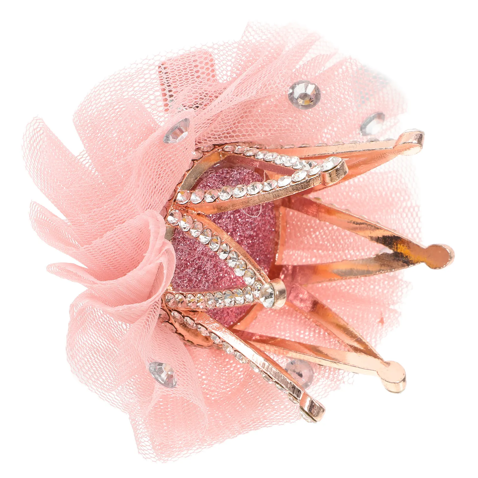 

1Pcs Crown Hair Clip Rhinestone Bobby Bang Clip Deep Pink Hair Accessories for Outing Travel Gift Bobby Pin