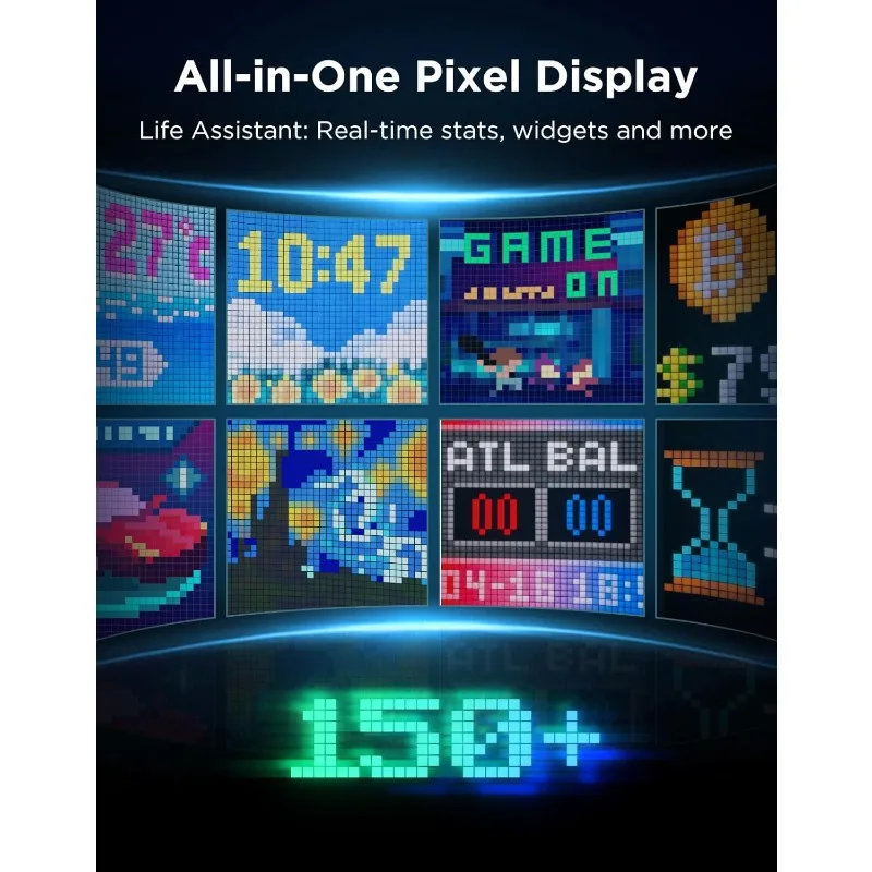 Pixel Light، لوحة RGBIC LED مع عرض معلومات في الوقت الحقيقي، وأكثر من 150 أوضاع للمشهد وخيارات DIY، وأضواء Pixel الذكية (Wi-Fi) #3