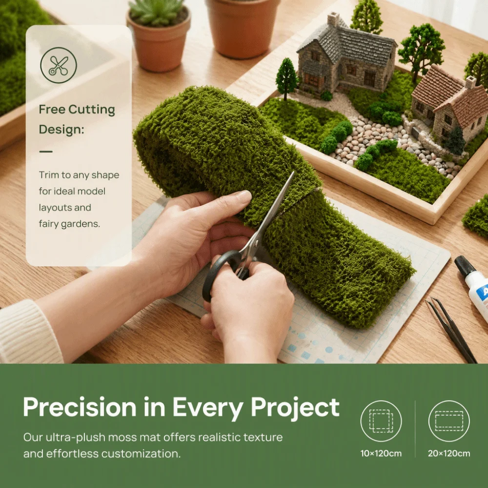 Green Micro-landscape Model Lawn Free Cutting DIY Making Material Faux Grass Table Runner Handmade Material Table Runner