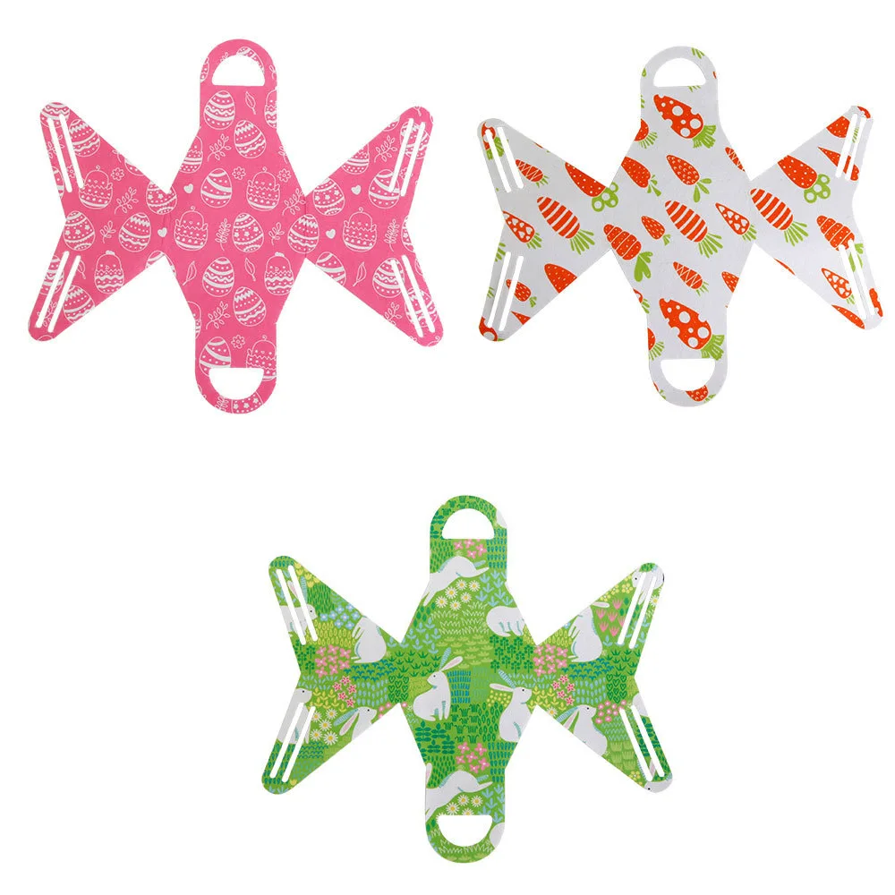 イースターラビットハンドバッグ手作りDIYキャンディバッグ不織布ニンジン柄ギフトバッグ