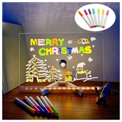 3m x 2m Brief Message Board mit LED-Licht Desktop lösch bar und leuchtende Acrylfarbe Tafel Schreibtafel sieben Farben Stift