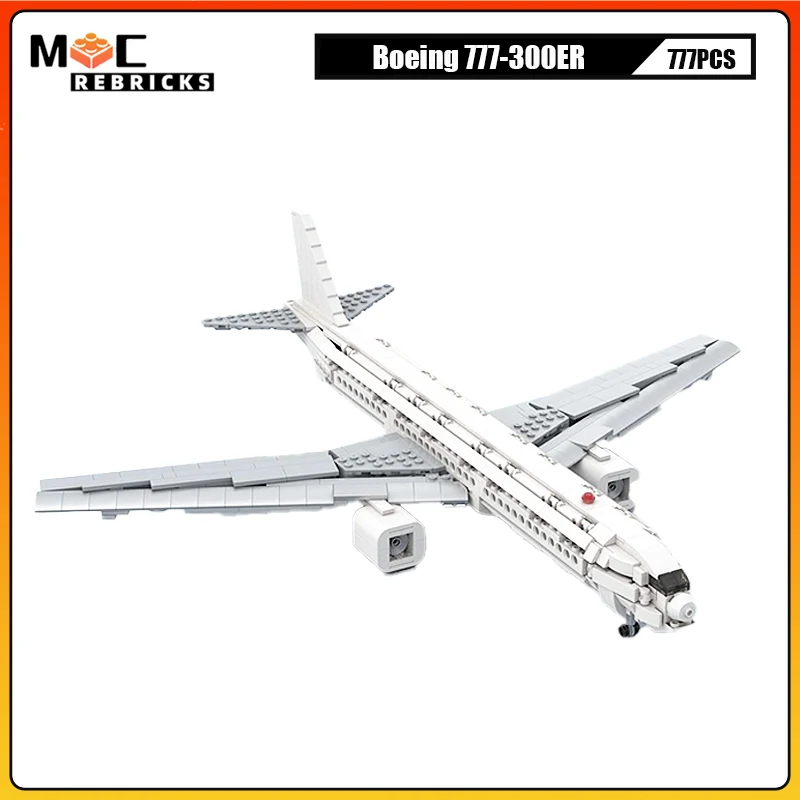 

MOC WWII US Military Series Boeing 777-300ER 1:300 Scale Building Blocks DIY Model Puzzle Bricks Toys Xmas Gifts
