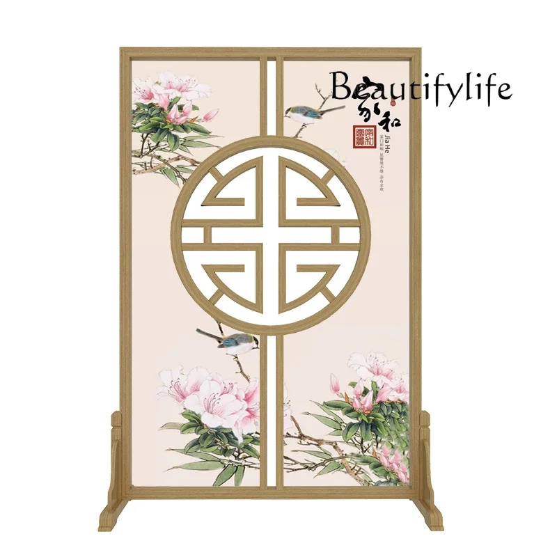 

Modern screen partition living room light luxury simple hollow seat screen solid wood ash wood office entrance