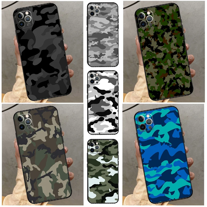 Green Camouflage Case For Samsung Galaxy A56 A16 A26 A36 A06 A52 A53 A33 A13 A34 A54 A14 A15 A35 A55 A22 A32