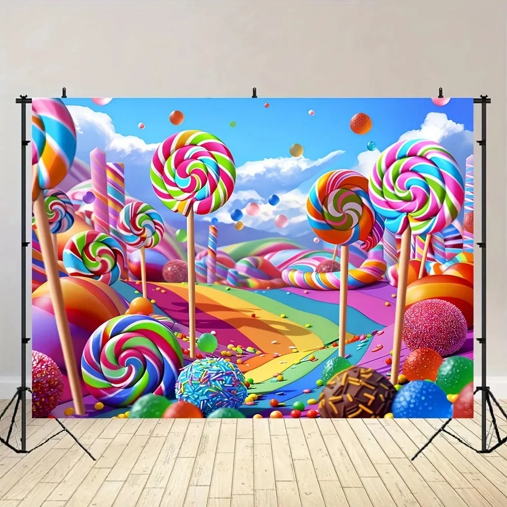 خلفية موضوع كاندي لاند، خلفية كاندي لاند، خلفية حفلة الزنجبيل، خلفية تصوير لتزيين عيد ميلاد الاستحمام