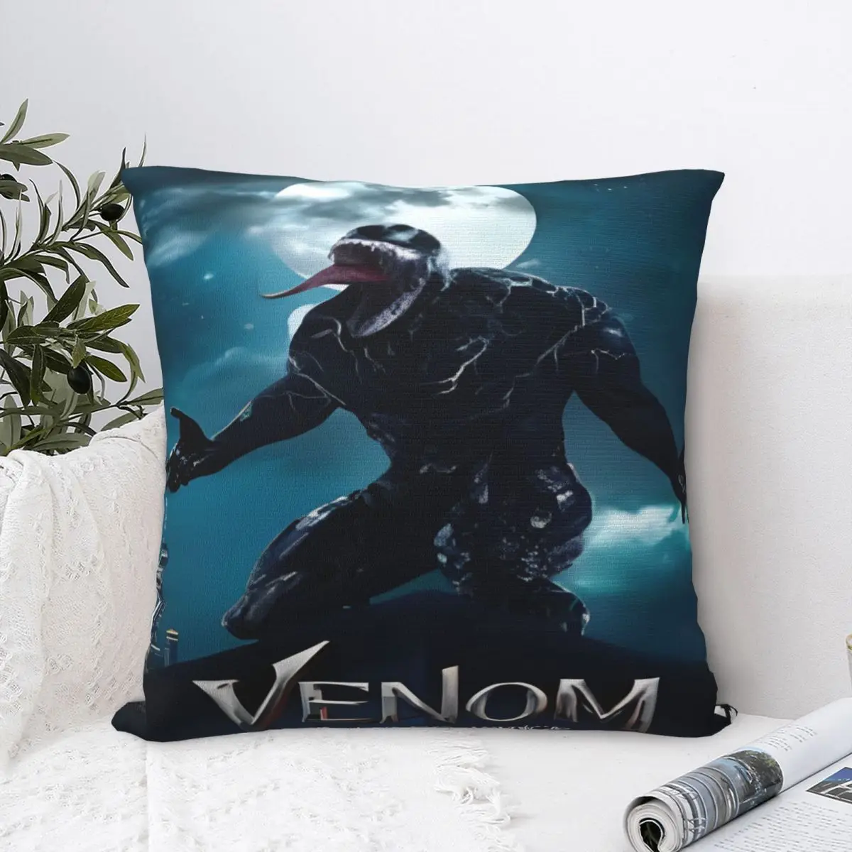 Venom The Last Dance 2024 Movie Pillowcase Stuff Printed Polyester Cushion Cover Decorations Pillow Case Cover Home Square