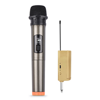 Handheld Wireless Microphone VHF Dynamic Mic with Portable Mini Receiver 6.35mm Plug Compatible with Speaker Karaoke System