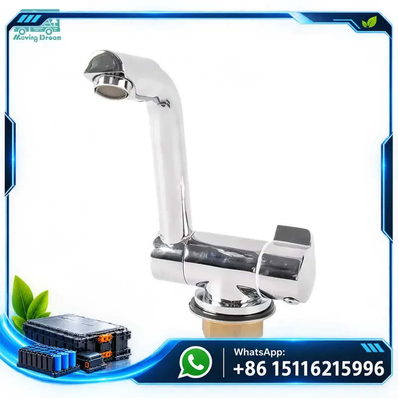Compact foldable single-handle RV sink faucet 360-degree rotating high nozzle hot and cold water, suitable for RVs, caravans,