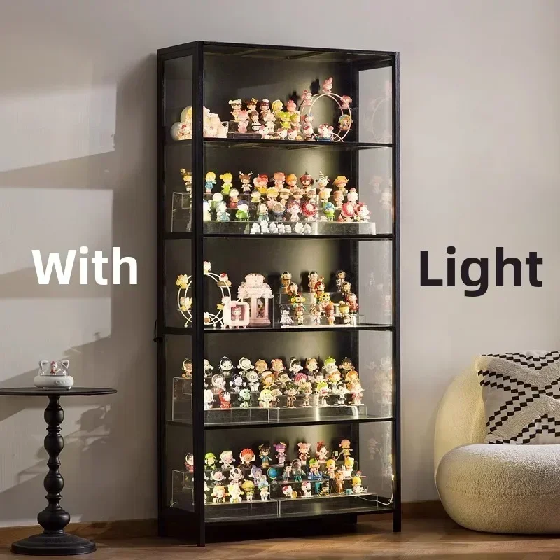 Luxury Glass Door Solid Wood Figure Blind Box Model Dust-proof Display Cabinet Design Model Cabinet Storage Storage Cabinet
