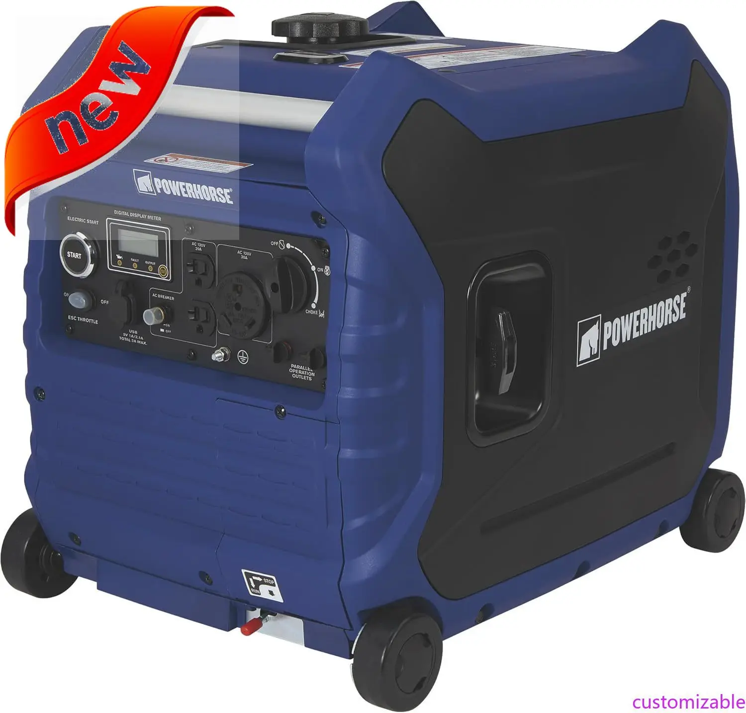 

Настраиваемый инверторный генератор — мощность 4500 Вт, номинальная мощность 3500 Вт, электрический запуск, совместимость с EPA и CARB