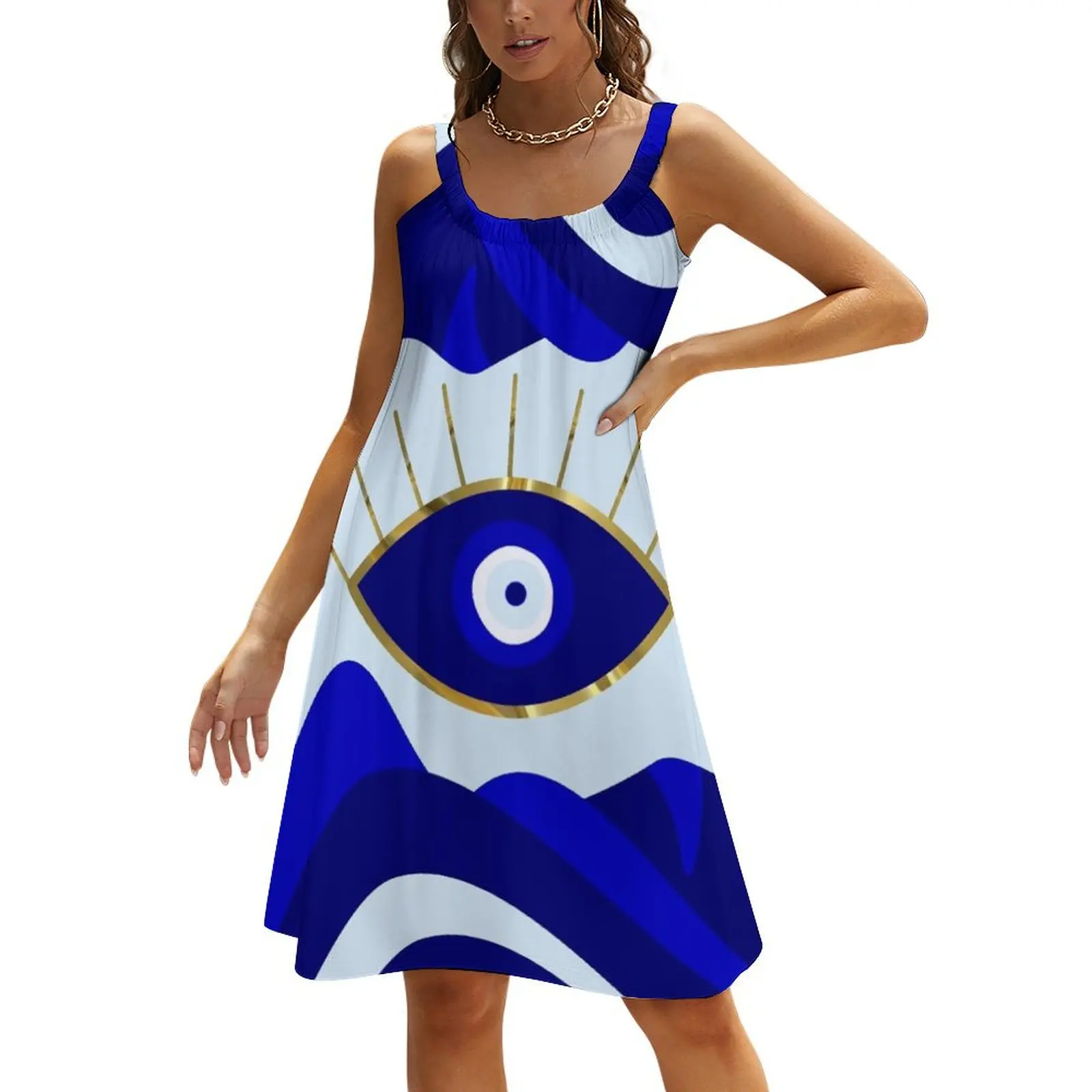 

Lava All Seeing Blue Evil Eye Beach Sling Skirt women's fashion dresses clothes for women