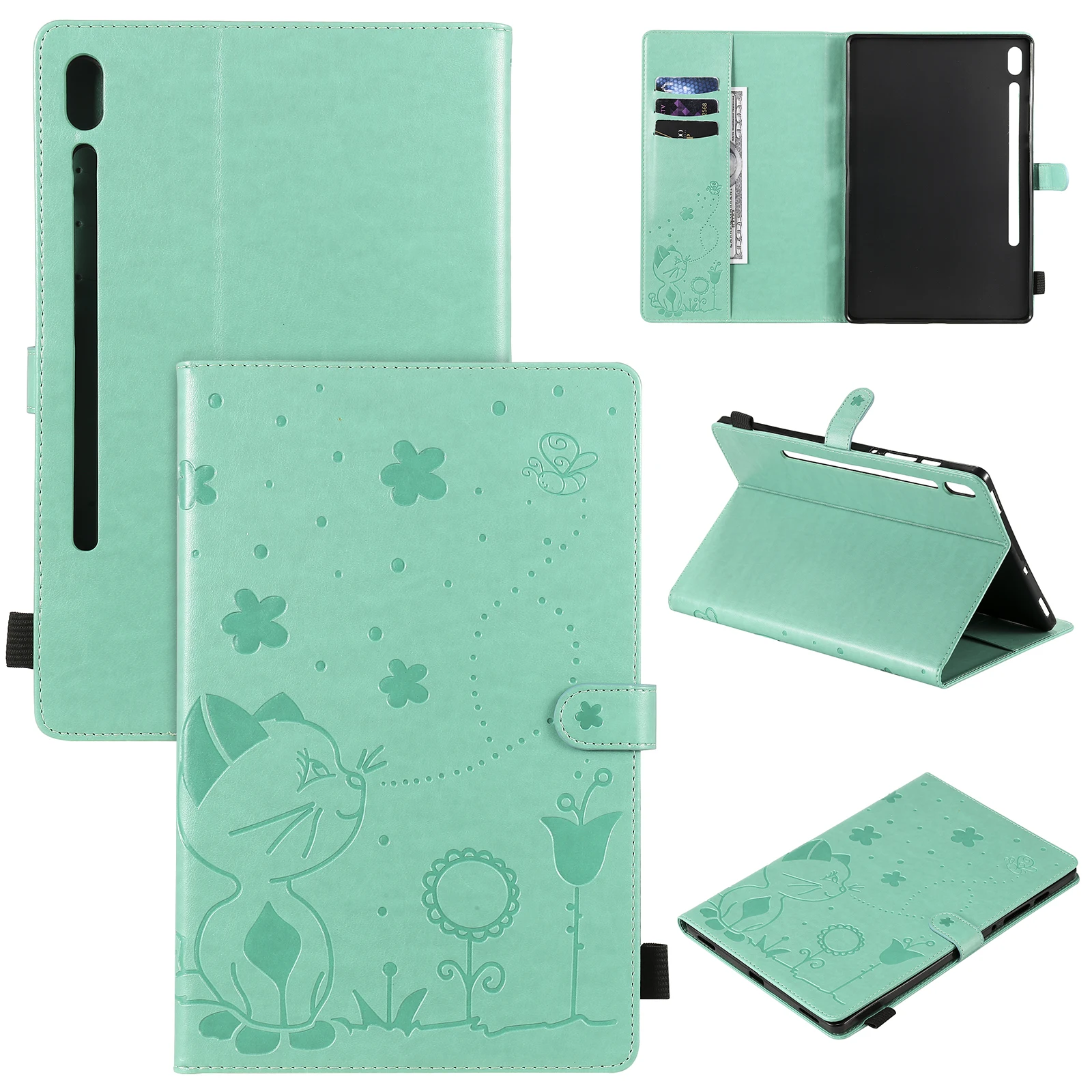 

Чехол с рисунком кота и пчелы для Samsung Galaxy Tab S6 10,5 2019 SM-T860 T865 10,5-дюймовый кожаный чехол с подставкой и слотом для карт