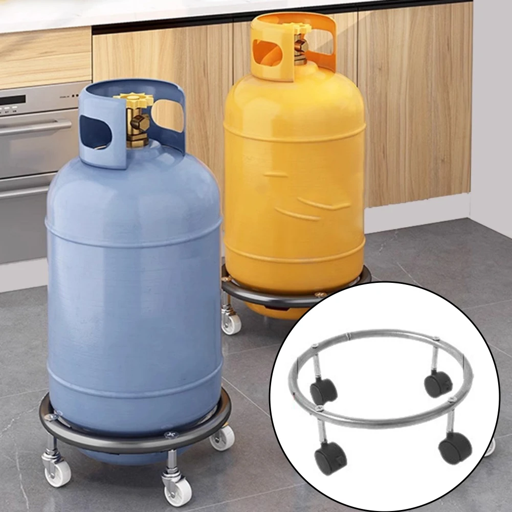360° Rotation Movable Propane Cylinder Base Holder 100 Lbs Load-Bearing Capacity Stainless Steel Propane Tank Dolly With Brakes