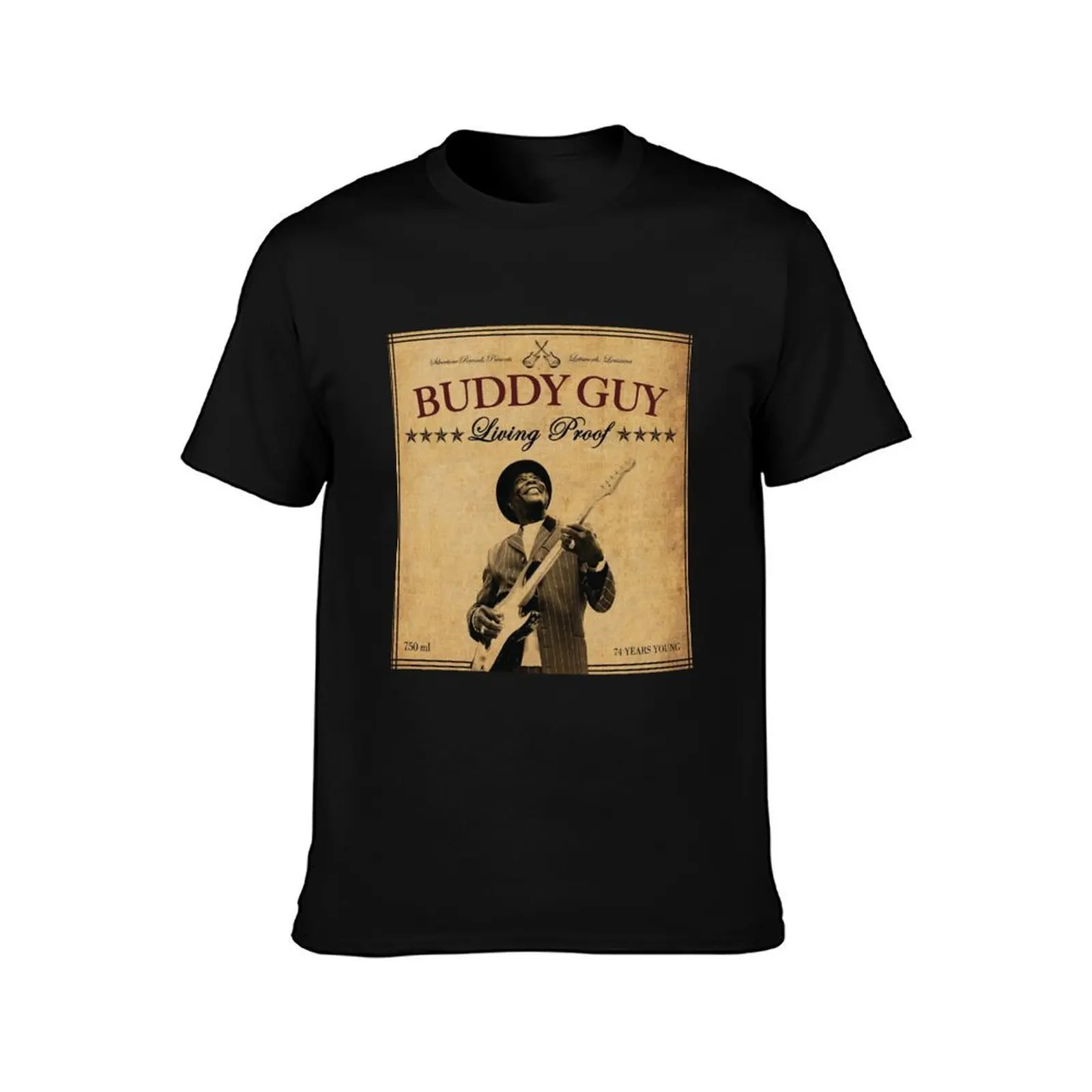 Buddy Guy Living proof T-Shirt, Summer Casual Cotton Tee, Oversized Streetwear Tops, Vintage Graphic Print, Unisex Men Women