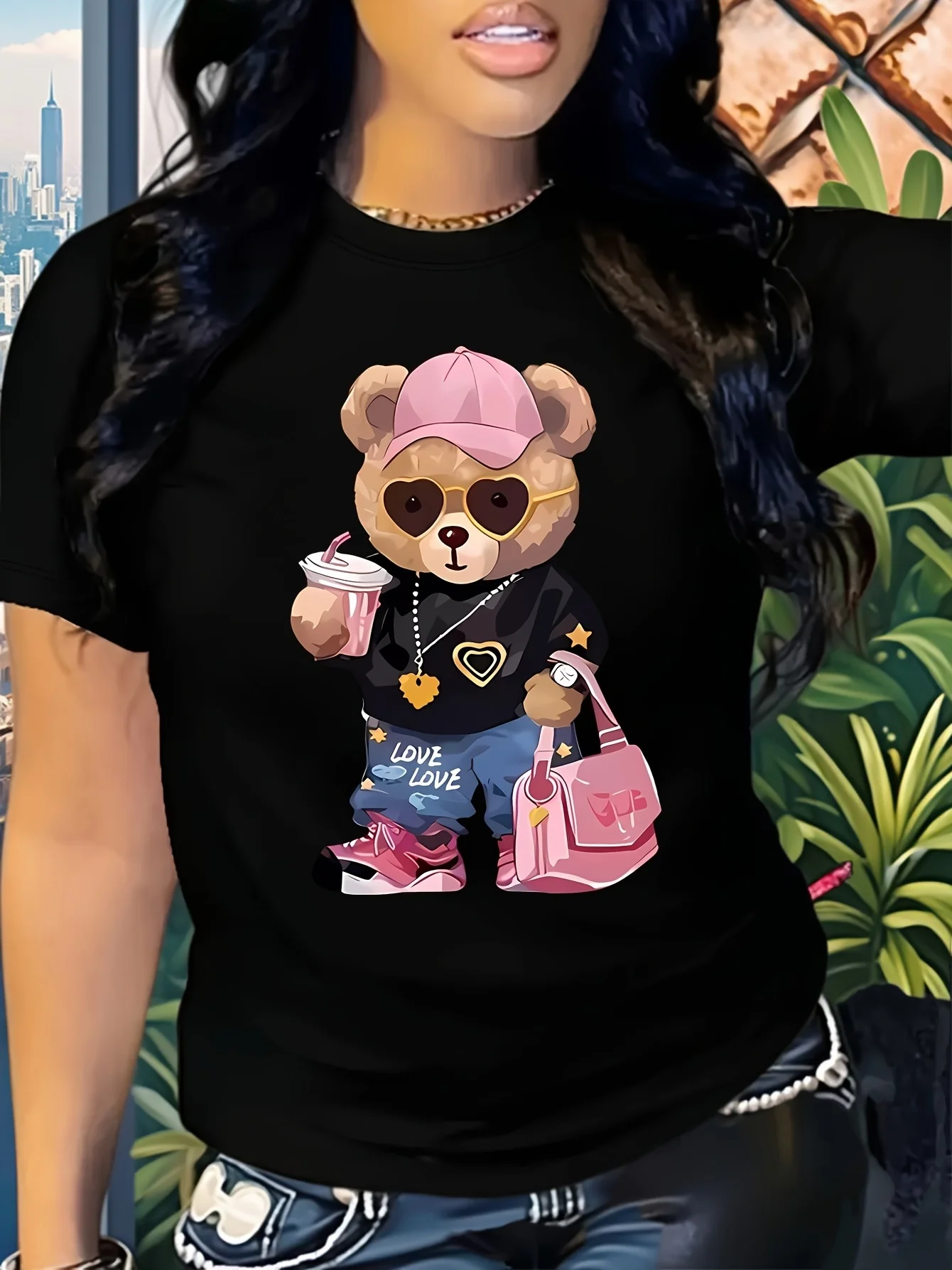 

Letter Print T-shirt, Short Sleeve Crew Neck Casual Top For Summer & Spring, Women'S Clothing