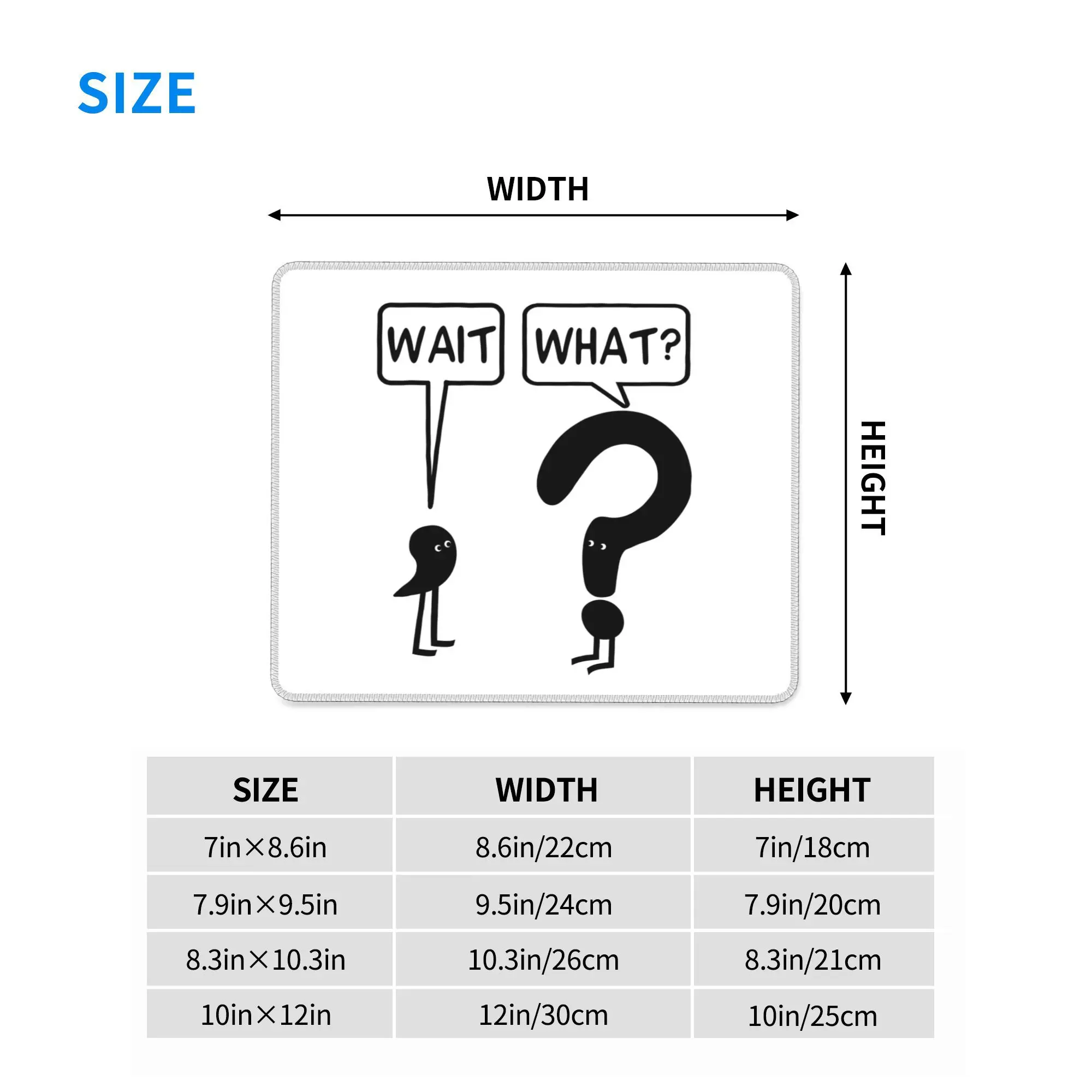 Коврик для мыши Wait, What, коврик для компьютерной клавиатуры, коврик для мыши, игровой ПК, ноутбука, настольный коврик, офисные аксессуары, настольные коврики