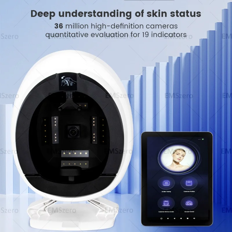 New Arrival 3D AI Magic Face Mirror Facial Digital Skin Analyzer Machine Face Skin Diagnostics Analyzer Facial Tester Scanner