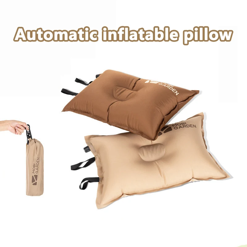 Automatic Inflatable Pillow Outdoor Inflatable Pillow Portable Travel Headrest Neck Pillow High Rebound Sponge