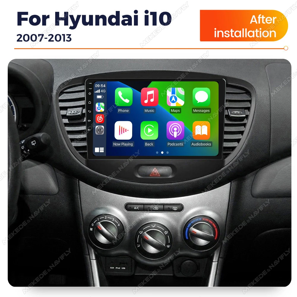 

Автомобильная магнитола MEKEDE&NAVIFLY Android 14 для Hyundai i10 2007-2013 с GPS-навигацией, CarPlay и интеллектуальными мультимедийными системами