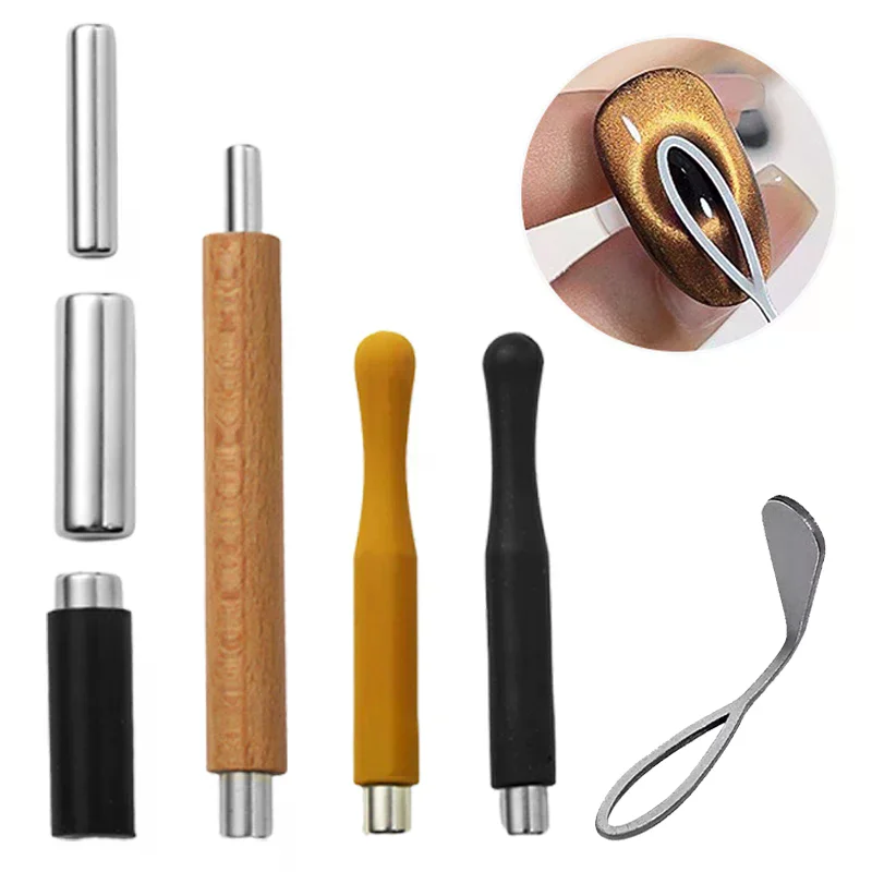 Ímã de unhas para design de olho de gato oco ímã folha de ferro 3d magnético olho de gato gel polonês arte do prego vara salão de beleza estúdio ou ca