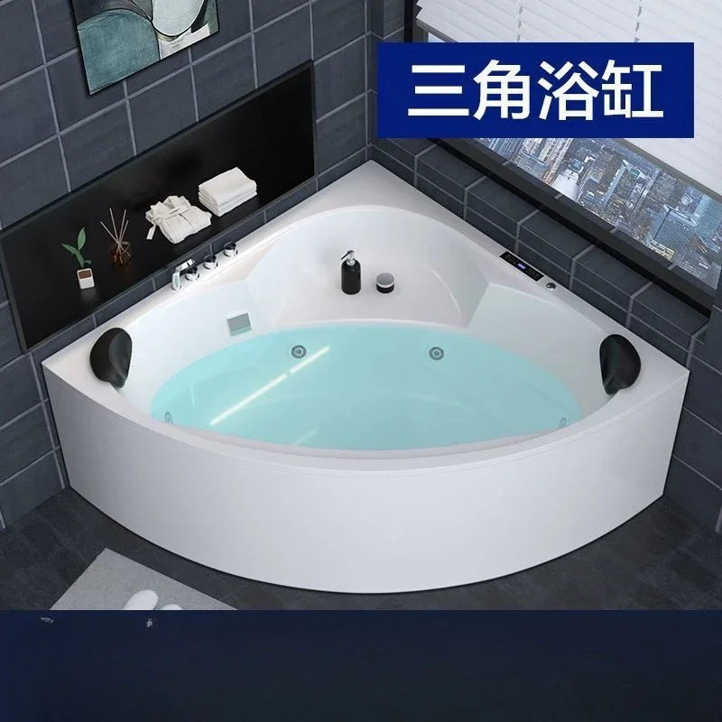 Triangular fan-shaped bathtub, small home acrylic massage, surfing with constant temperature heating