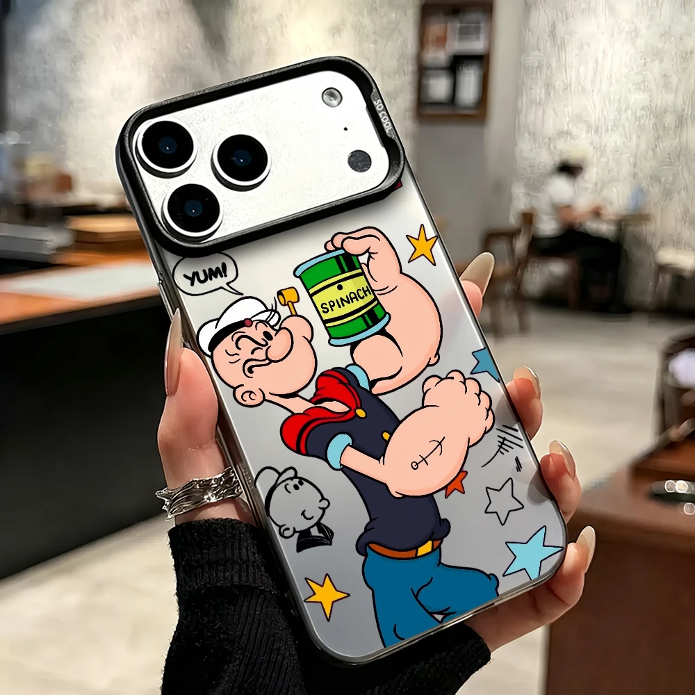 Classic Anime P-Popeye-S Cool For Samsung Galaxy S23 S24 S25 5G S26 Ultra Plus Fe Laser Cover IMD Case