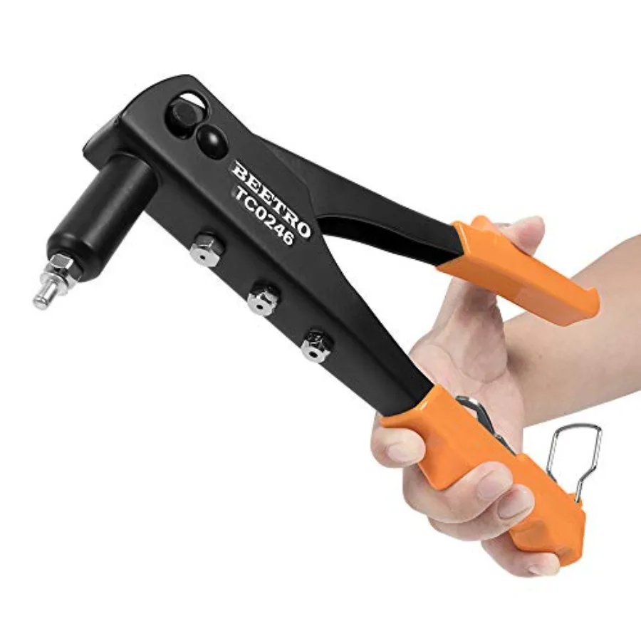 ヘビーデューティーハンドリベッター、リベットガン、3 321 85 323 16 4ノーズピースセット、リベット100個付き、耐久性があり、金属Pに適しています