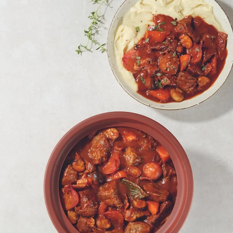 Vitaclay Smart وعاء طبخ الأرز الطيني العضوي والطباخ البطيء، وعاء كهربائي من الطين الخالي من السموم، طباخ بطيء، صانع الحساء، وعاء الحساء، 6 كوب/3.2 لتر