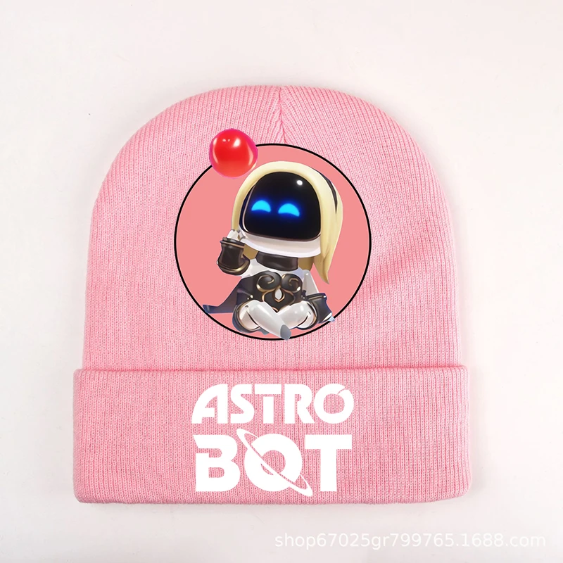 Astro Bot Game Cartoon Print Cap for Children, Cute Anime Hat, Kawaii Gifts, Warmth Sauna Gear, Fashion, Birthday Party, Winter