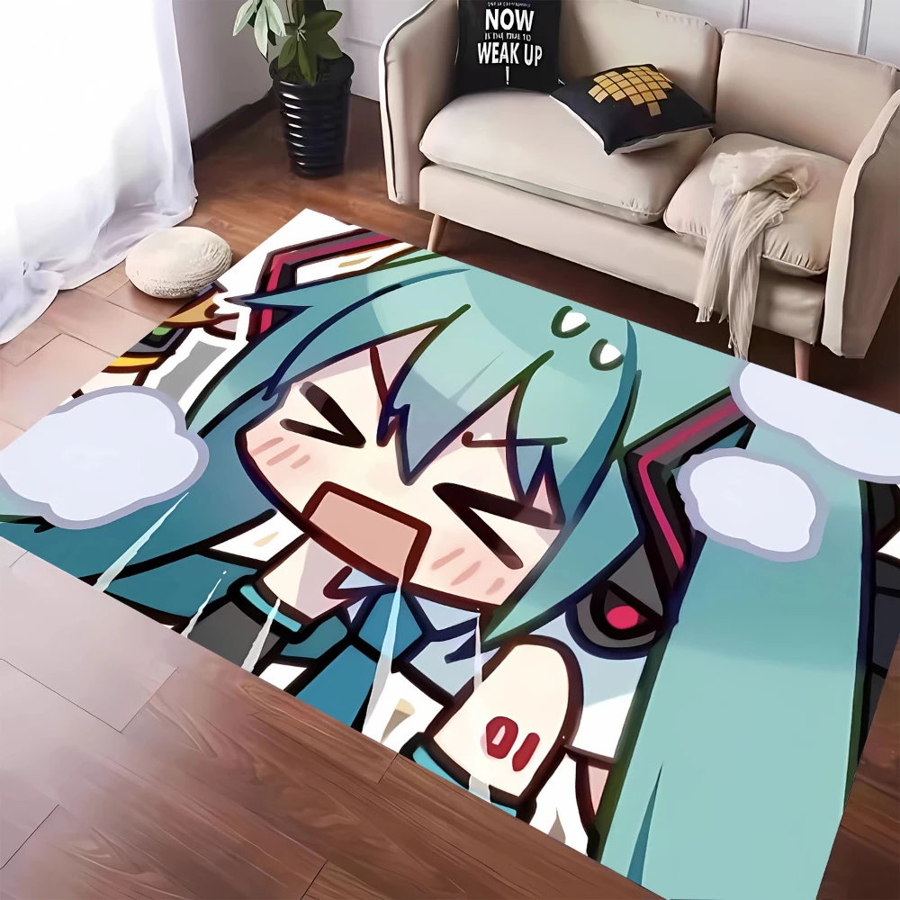 سجادة MINISO اللطيفة H-Hatsune M-Miku Tatami لمنطقة اللعب بجانب السرير سجادة قابلة للغسل غير قابلة للانزلاق Otaku ديكور منزلي سجادة ترفيهية