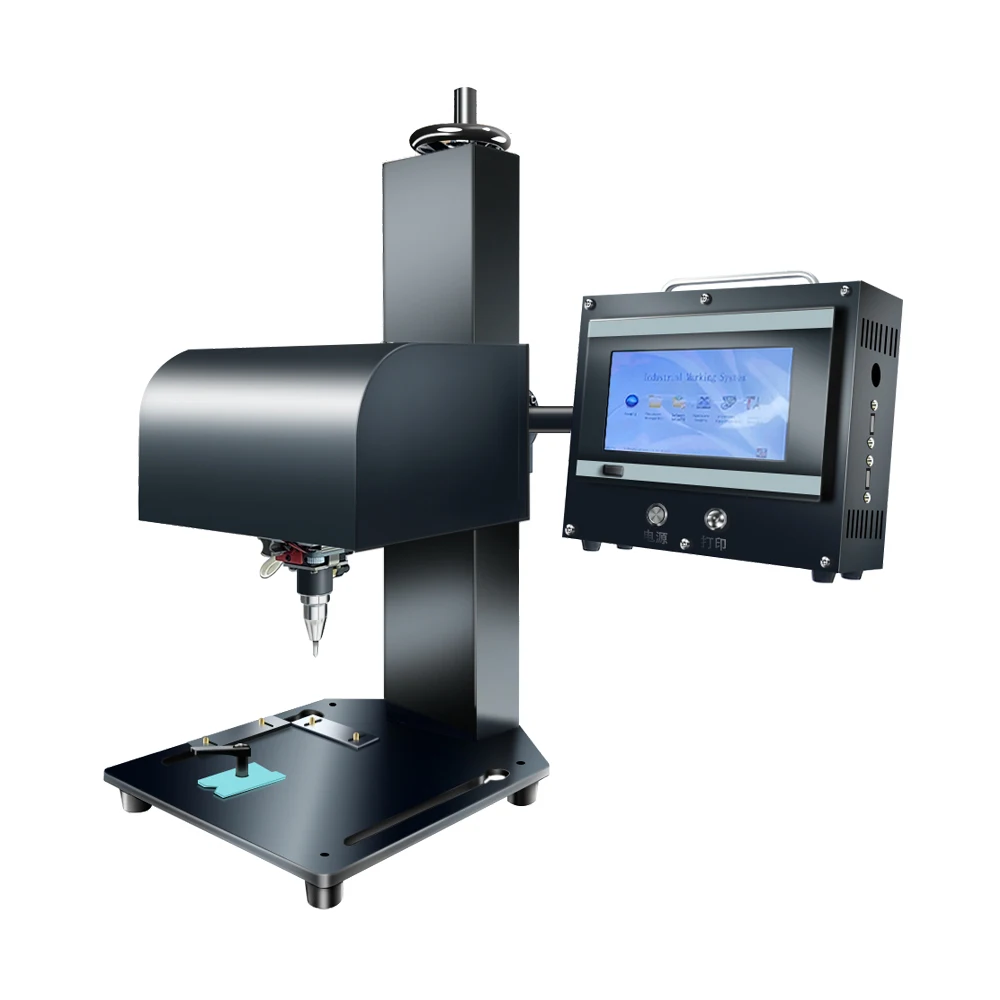 China Manufacturer Factory Price Metal Nameplate Engraving Machinery Benchtop Pneumatic Dot Peen Metal Marking Machine