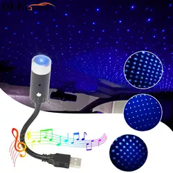 Upgrade Auto Rotating Roof Star USB Interior Light Projector Sound Activated Starry Skylight With Switch Room Car Party Camping