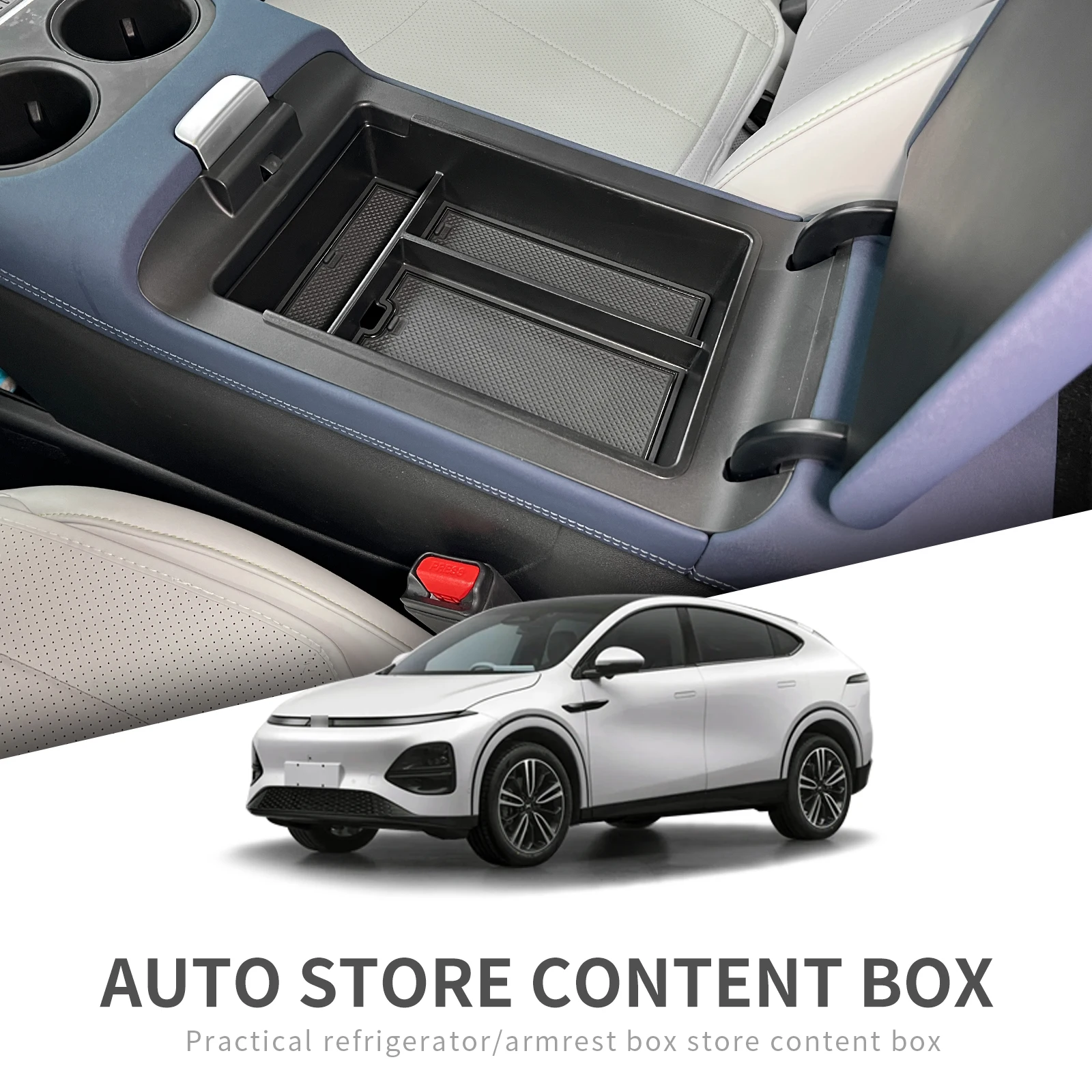 Per Xpeng G6 Car Center Console vassoio bracciolo scatola di immagazzinaggio organizzatore accessori interni stivaggio riordino nero