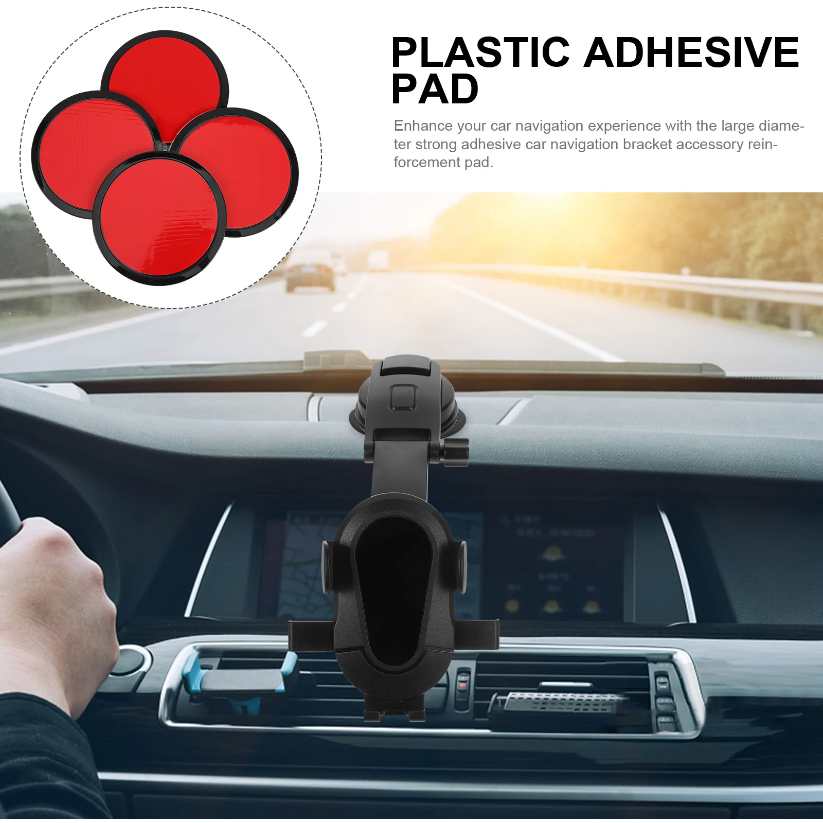 4 Pcs Car Navigation Bracket Suction Cups Mount Phone Holder Pad Adhesive for Dashboard Pads Sticky