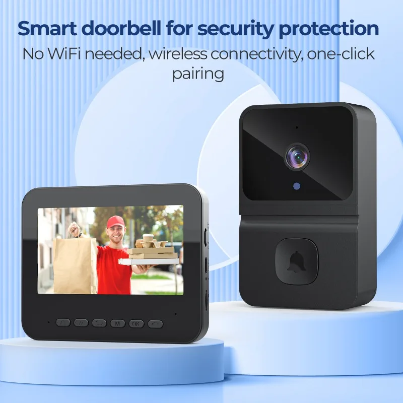 4.3Inch WiFi Video Doorbell Wireless Two Way Intercom Infrared Doorbell Camera Smart Home Security Night Vision Visual Door Bell