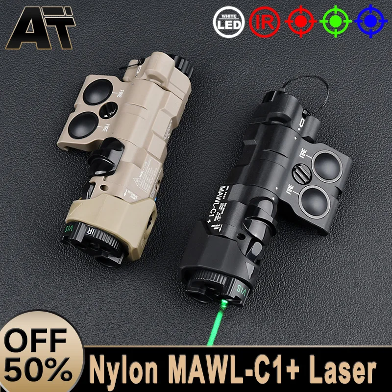 

Tactical Nylon MAWL-C1 Laser Red Green Blue Dot Laser IR Illuminator White LED Light Strobe Flashlight With Dual Pressure Switch