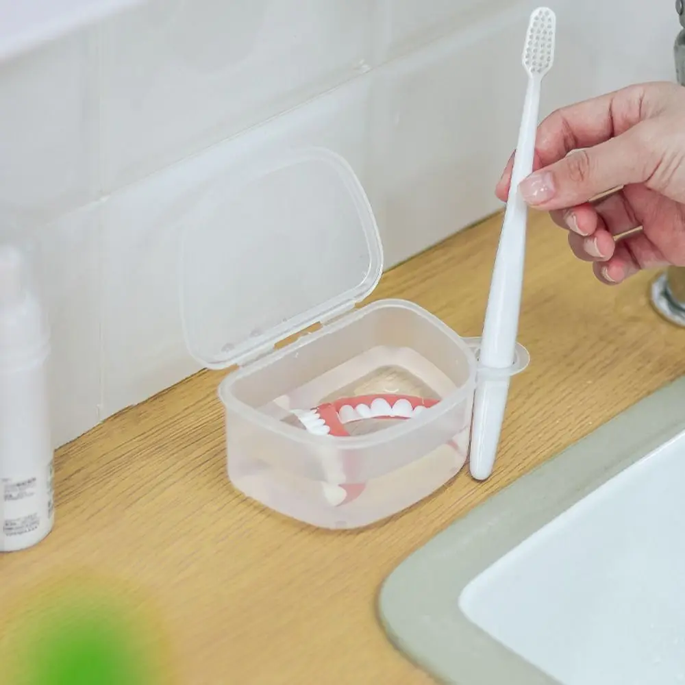 New Transparent Denture Bath Box Case Container False Teeth Storage Box Travel Artificial Tooth Boxes