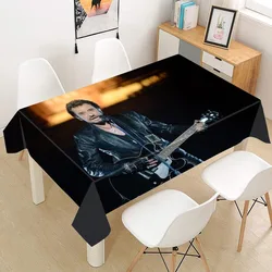 Johnny Hallyday Tablecloth Oxford Fabric Rectangular Dust-proof Table Cover For Party Home Decor TV Covers