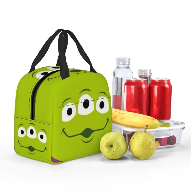 Custom Toy Story Aliens Meme Insulated Lunch Box Women Portable Thermal Cooler Lunch Bag Work Food Picnic Container Tote Bags