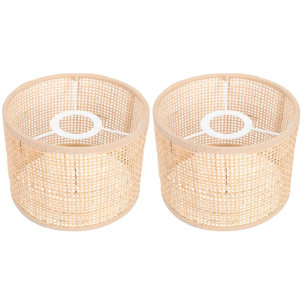 

2pcs Rattan Lampshade Woven Pendant Light Shade Hanging Jute Chandelier Cover Lighting Warm Atmosphere